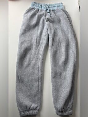 Gray and Blue Women's Jogger Sweatpants